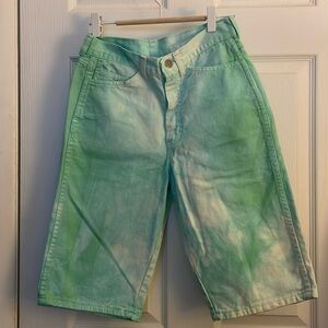 Rare Vintage 80's New W/O Tags Iwanciw Tie Dyed  Jean Shorts Waist 29"